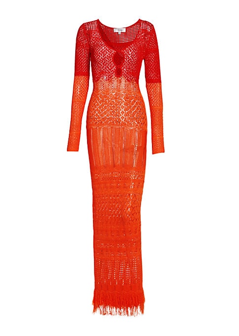Fringe Cutout Knit Dress