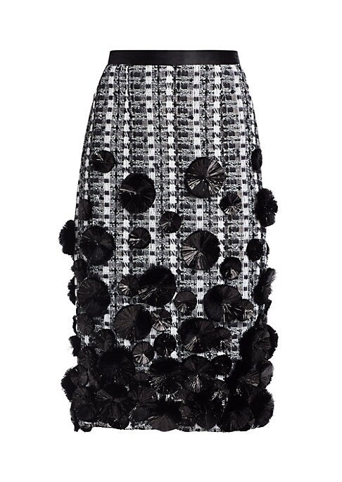 Chic Embroidered Tweed Skirt