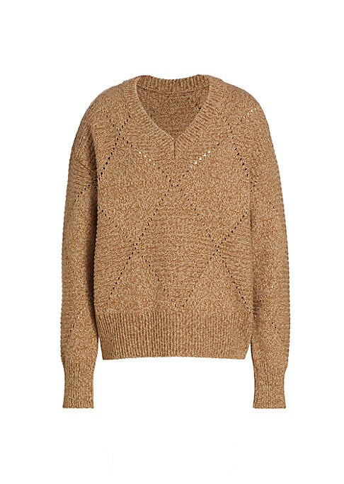 Diamond Knit V-Neck Sweater