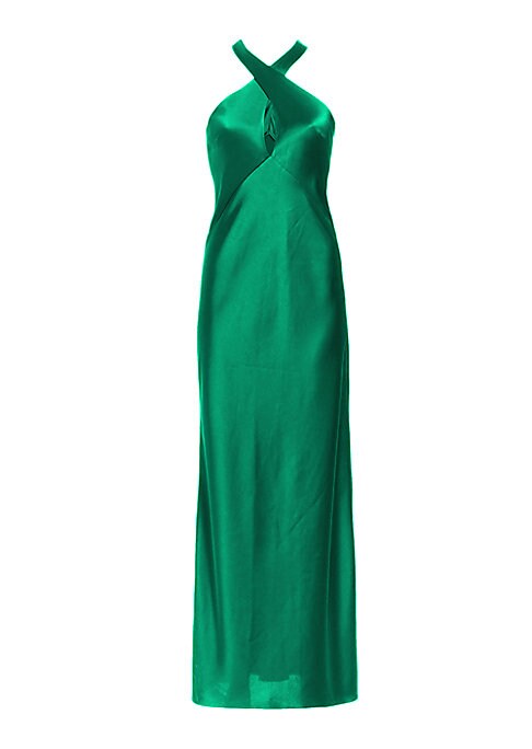 Lustrous Halter A-Line Gown
