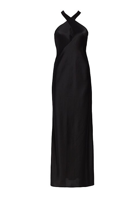 Lustrous Halter Satin Gown