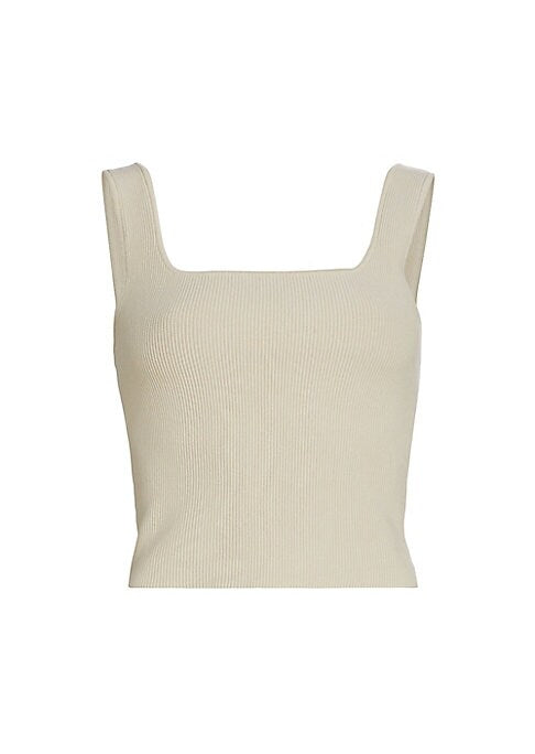 Ribbed Square Neck Top