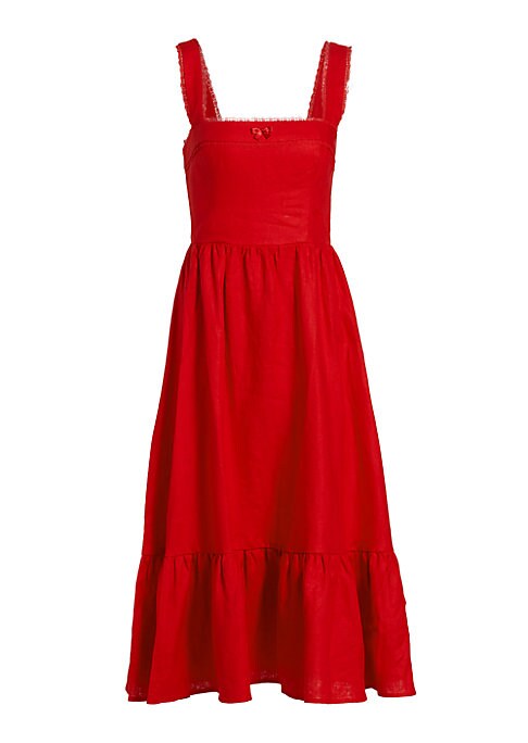 Linen Charm Midi Dress