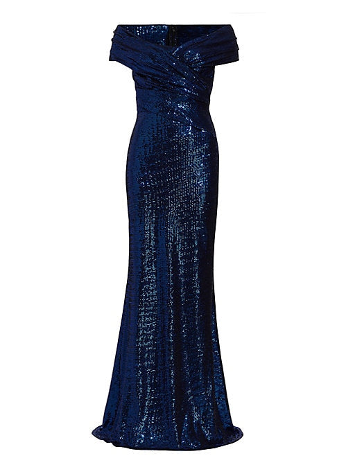 Lustrous Draped Elegance Gown