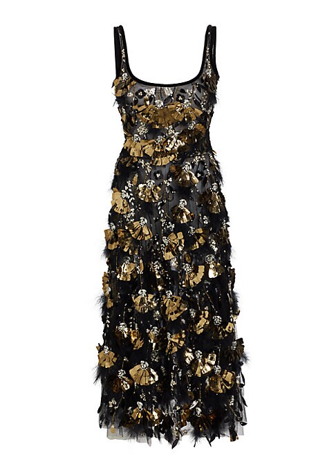 Glamourous Feathered Midi Dress