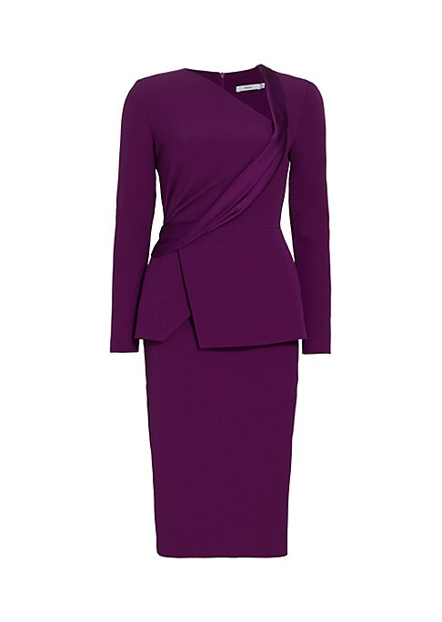 Asymmetric Satin Peplum Dress
