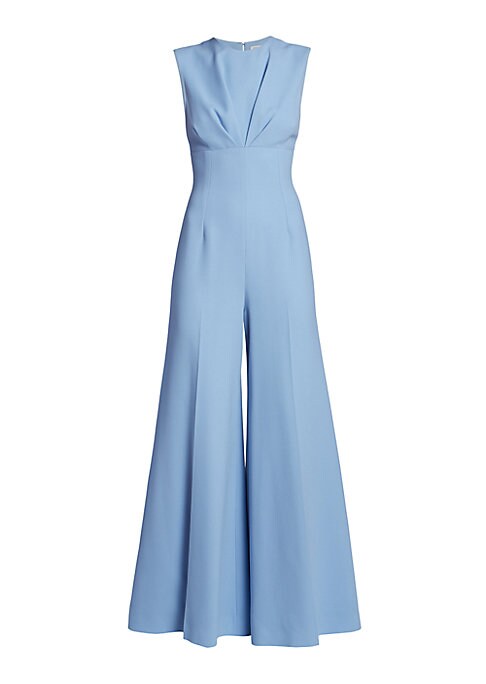 Elegant Flare Wool Jumpsuit