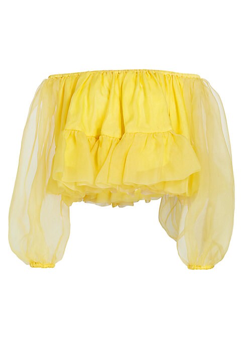 Ruffled Silk Charm Top