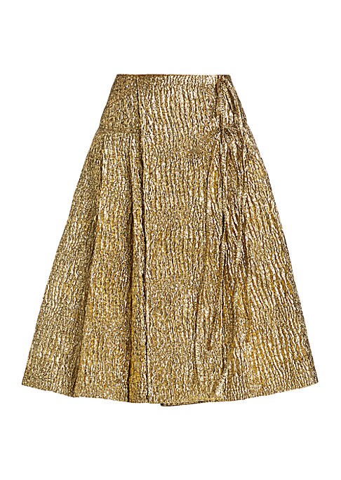 Shimmering Pleat Midi-Skirt