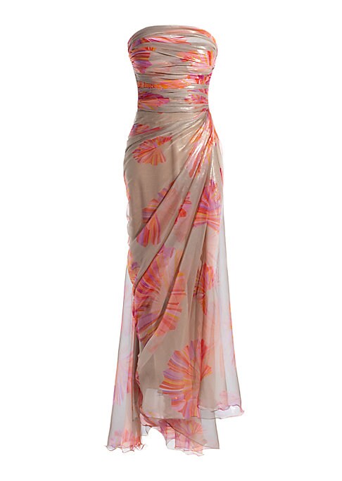 Metallic Ruffle Midi Dress