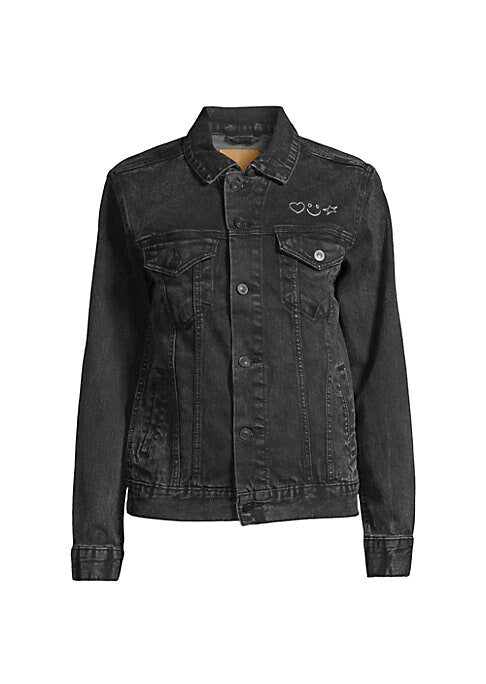 Embroidered Mama Denim Jacket