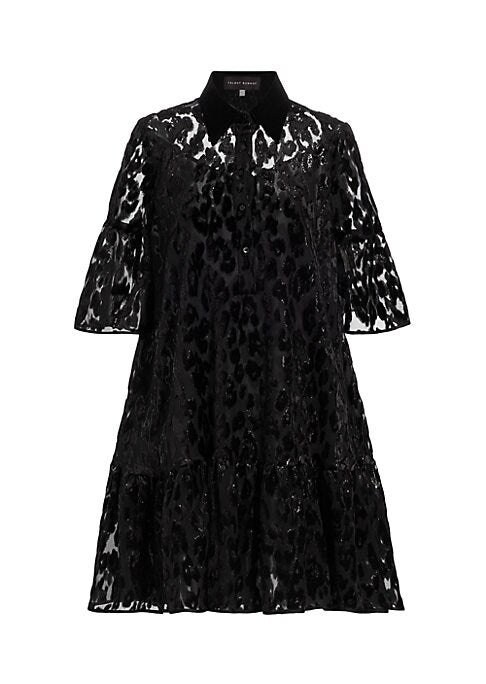 Velvet Panther Flounce Dress