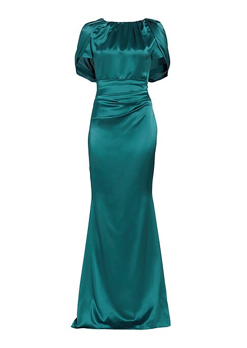 Elegant Satin Cape Gown