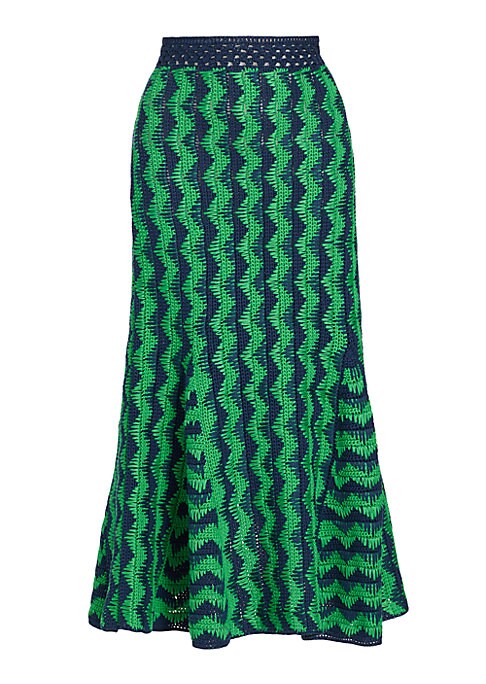 Zigzag Crochet Midi Skirt