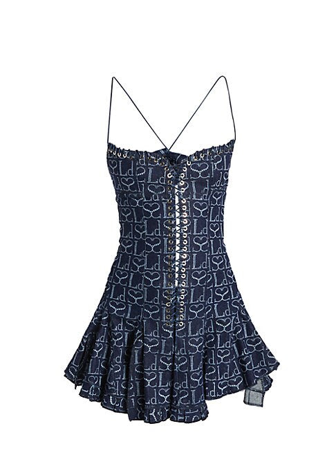 Heart Lace-Up Minidress