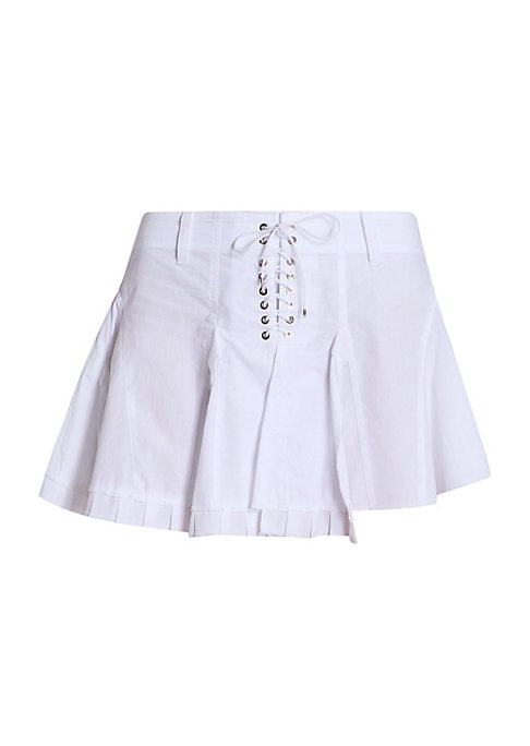 Lace-Up Pleated Mini