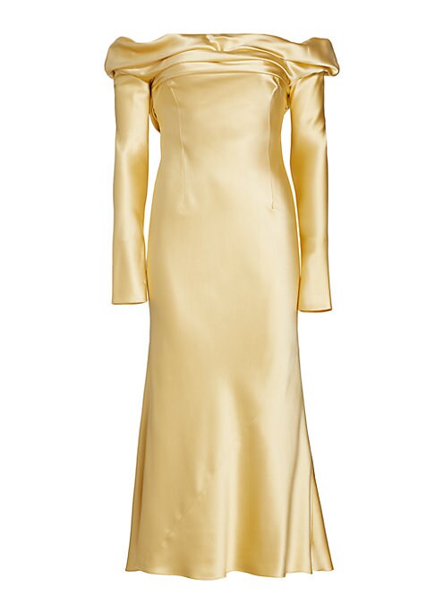 Elegant Satin Off-Shoulder Dress