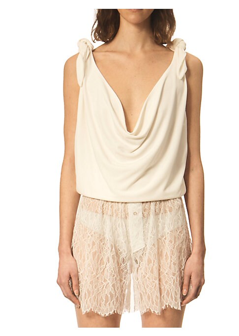 Plunge Neck Knotted Top