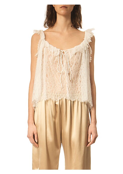 Lace Ruffle Tank Top
