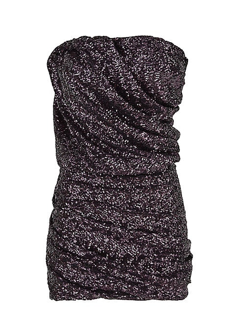 Sequin Draped Mini Dress