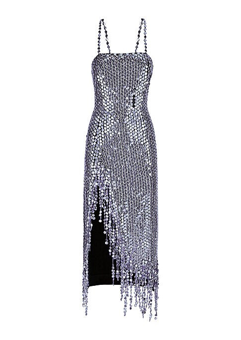 Lustrous Asymmetric Midi Dress