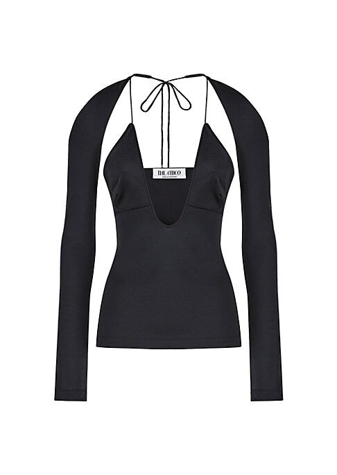 Elegant V-Neck Glam Top