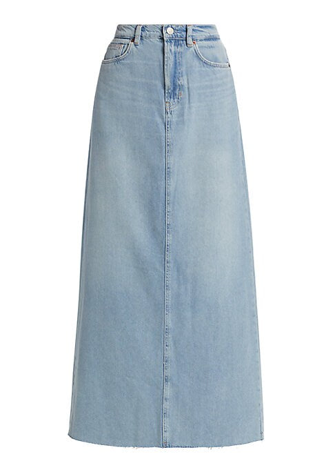 Denim Slit Maxi Skirt