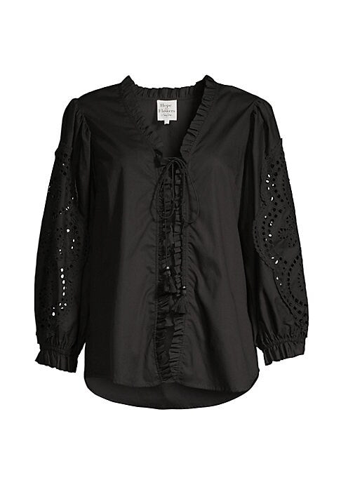 Puff Sleeve Eyelet Top