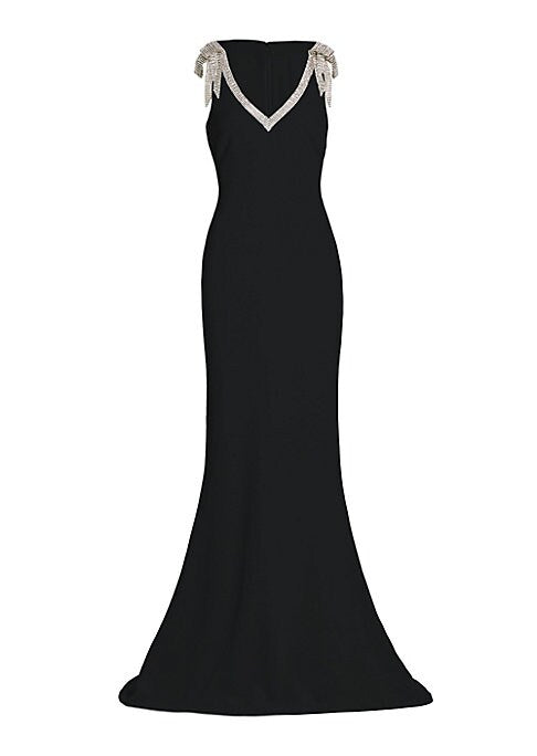 Bow-Embellished Mermaid Gown
