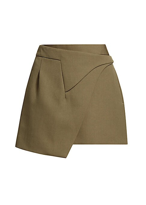 Asymmetric Wool Wrap Skirt