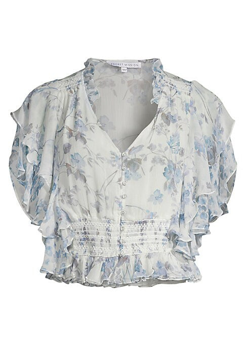 Floral Flutter Blouse