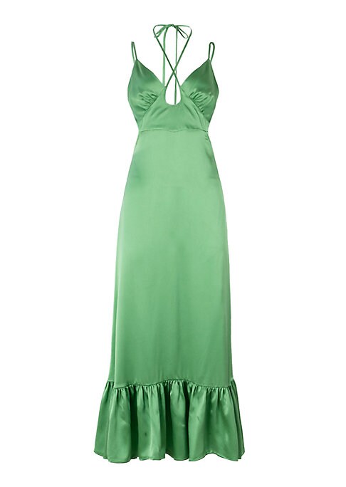 Silk Flounce Maxi Dress