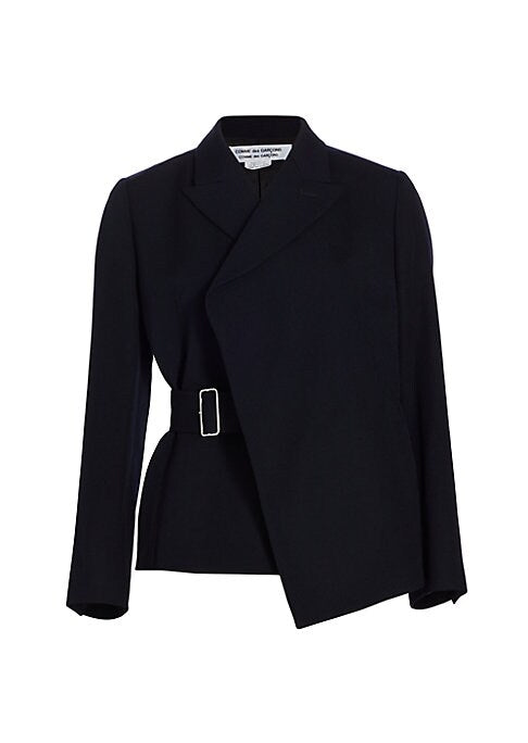 Chic Belted Wool Blazer