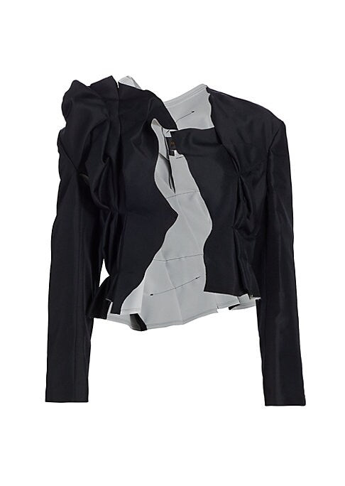 Gathered Open-Front Blazer