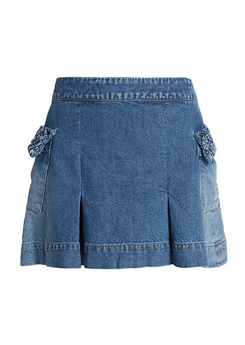 Denim Flare Mini Skirt