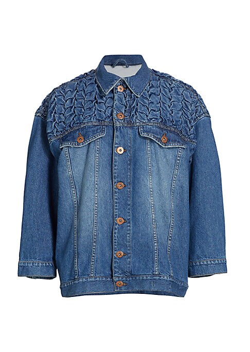 Chic Pleated Denim Jacket