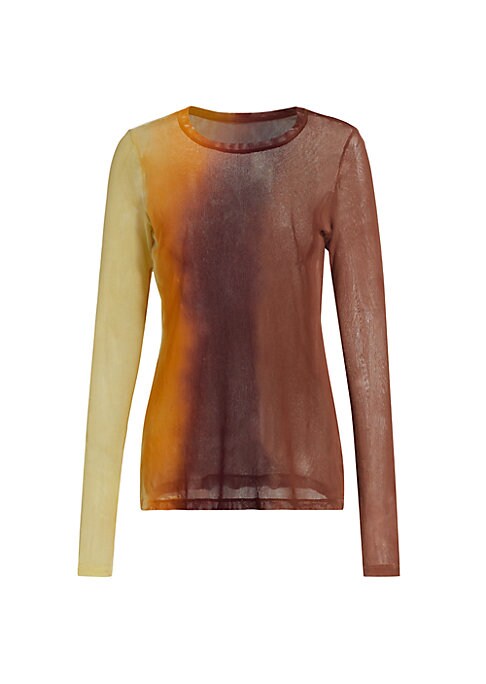 Gradient Mesh Long Sleeve Top