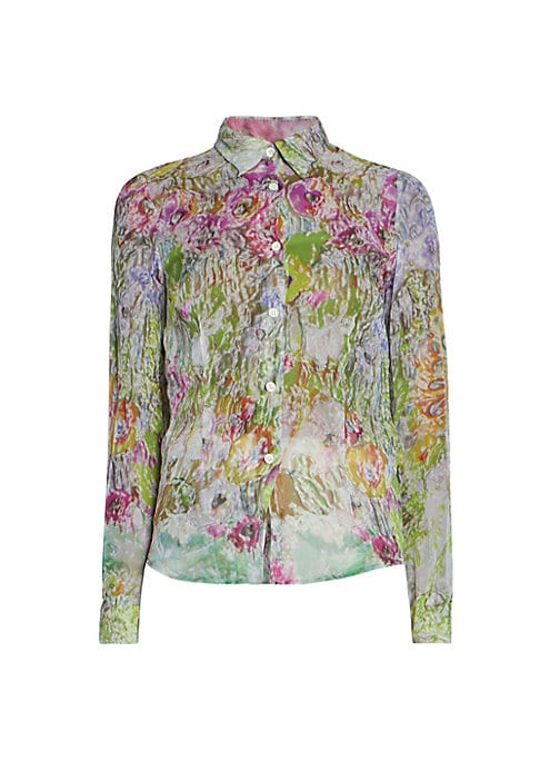 Silk Cloud Print Top