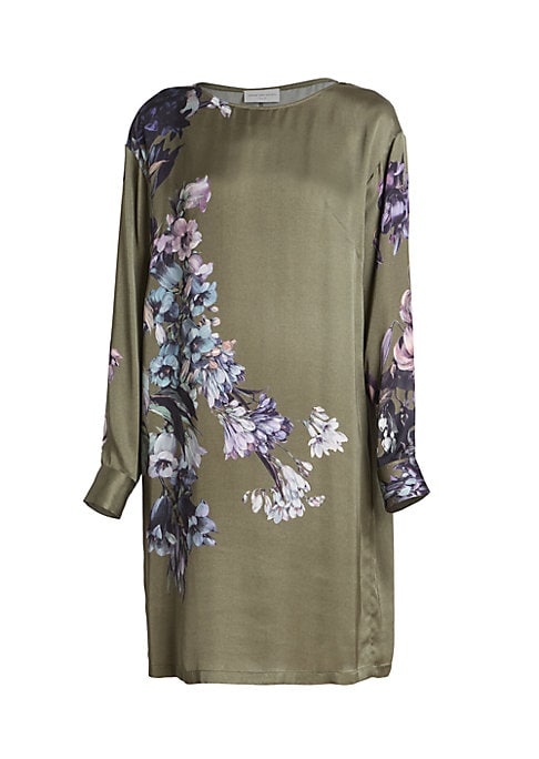 Floral Satin Midi Dress