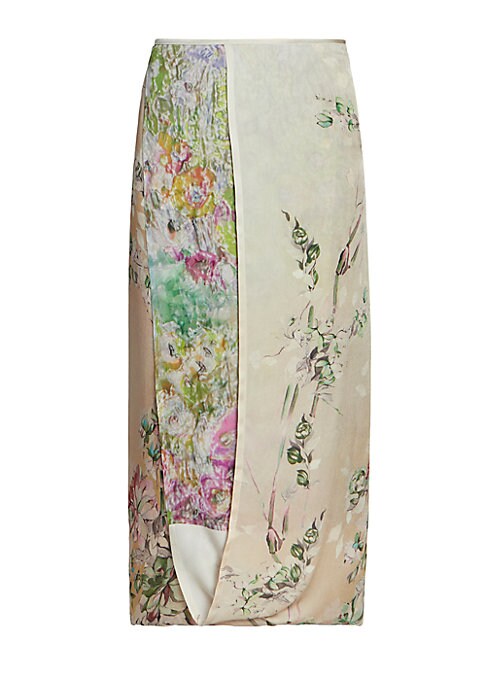 Floral Wrap Midi Skirt