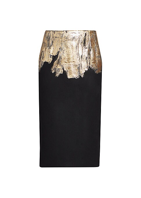Gold Foil Wool Skirt