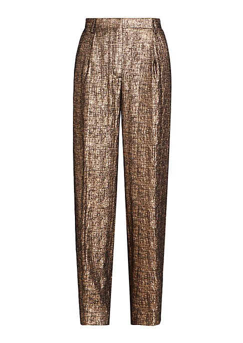 Metallic High-Waisted Trousers