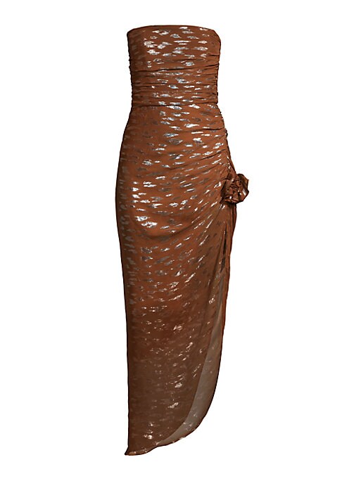 Silk Floral Appliqué Dress