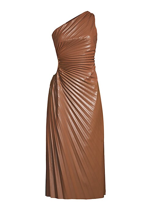 Chic Pleated Leather Maxi