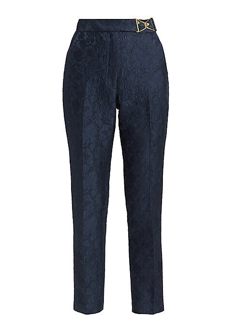 Embellished Jacquard Crop Pants