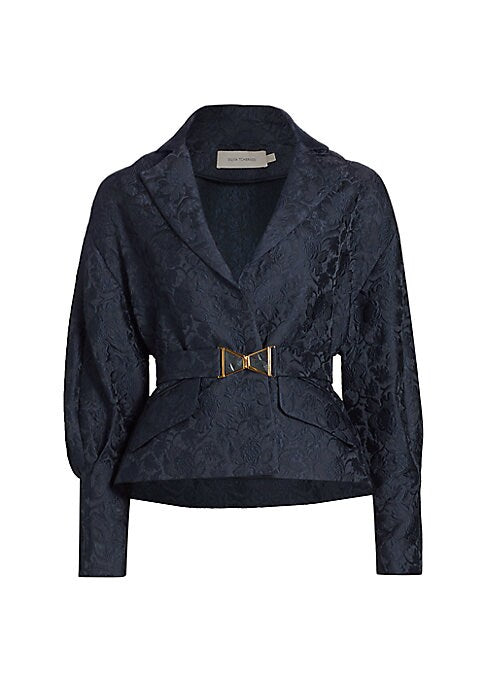 Belted Balloon Sleeve Jacket