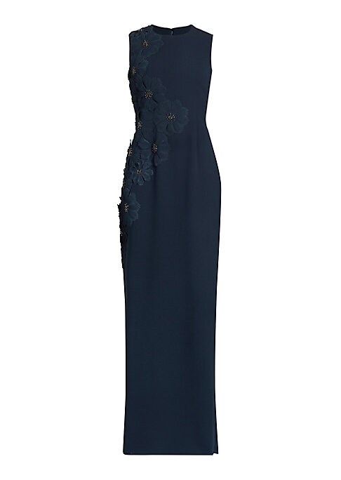 Floral Crystal Evening Dress
