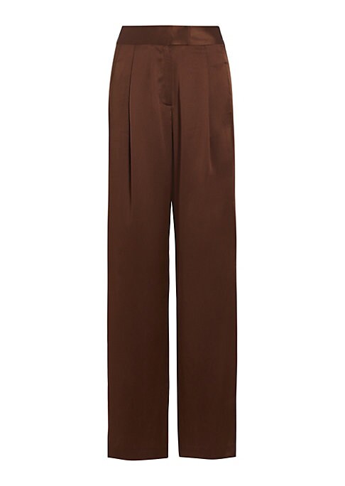 Glossy Pleated Trousers