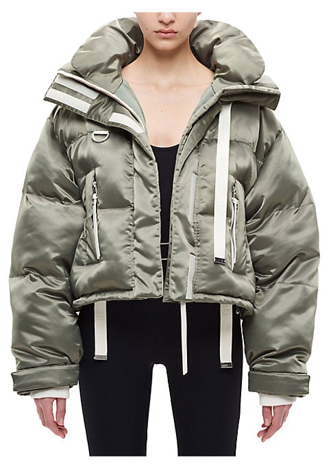 Satin Hooded Puffer Jacket