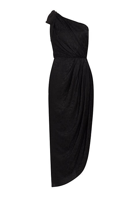 Silk Asymmetric Floral Midi